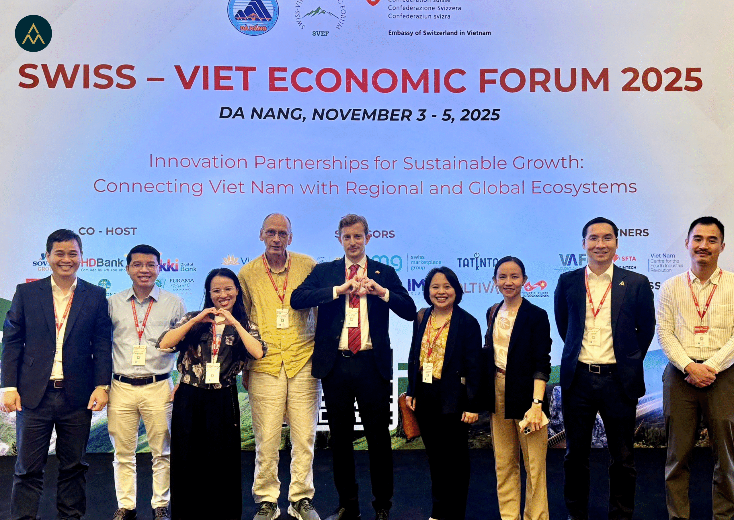 Alliance Mount representatives and partners with the Embassy of Switzerland in Vietnam during the event.